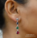 Silver 92.5 Earrings with Color Natural Stones